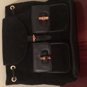 Vintage Gucci Bamboo Suede Backpack